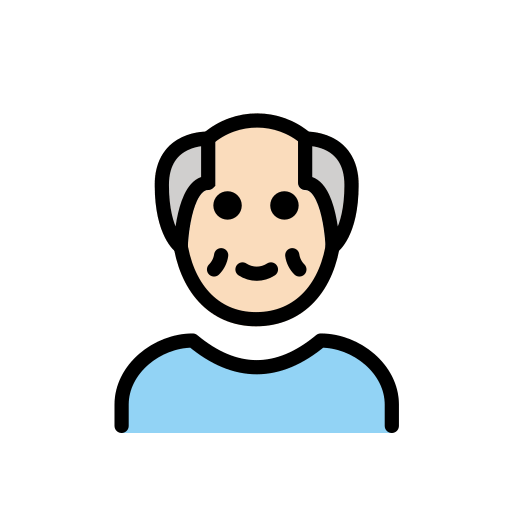 Літній чоловік: Дуже світлий тон шкіри для OpenMoji 16.0