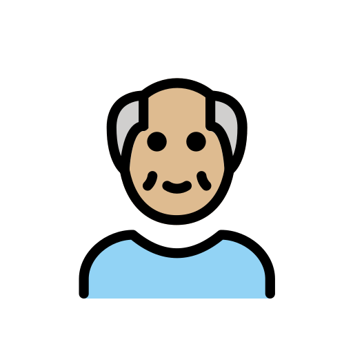 Літній чоловік: світлий тон шкіри для OpenMoji 16.0