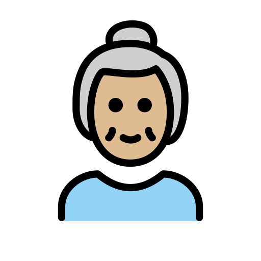 Пожилая женщина: светлый тон кожи для OpenMoji 16.0