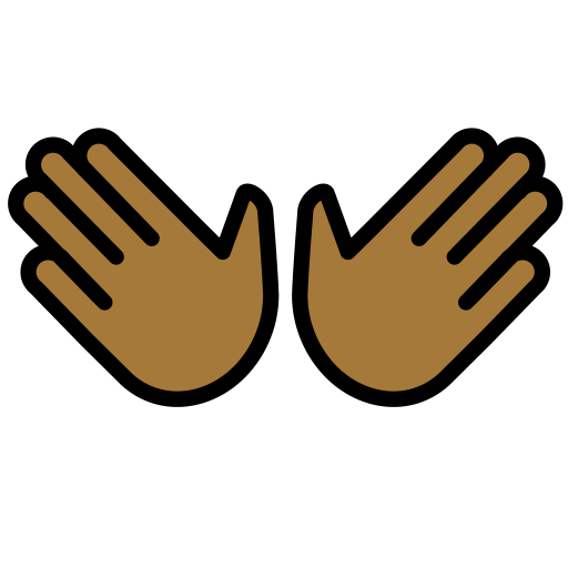 Mãos Abertas: Pele Morena Escura para OpenMoji 16.0
