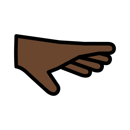 Рука ладонью вниз: очень темный тон кожи для OpenMoji 16.0