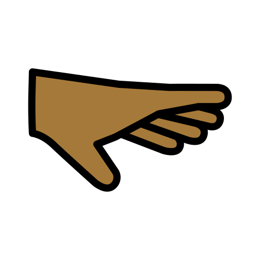 Palma Da Mão Virada Para Baixo: Pele Morena Escura para OpenMoji 16.0