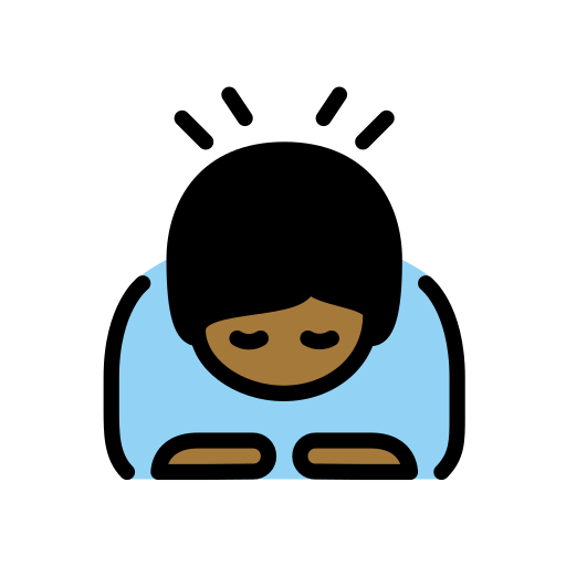 Orang menunduk: ton kulit sederhana gelap untuk OpenMoji 16.0