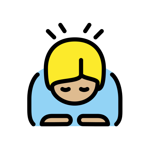 Orang menunduk: ton kulit sederhana cerah untuk OpenMoji 16.0