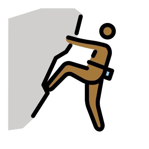 Pessoa Escalando: Pele Morena Escura para OpenMoji 16.0
