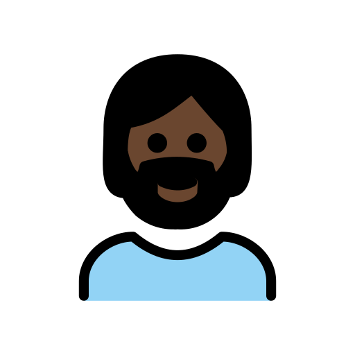Homem: Barba: Pele Escura para OpenMoji 16.0