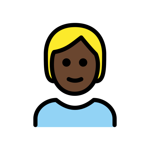 Pessoa: Cabelo Louro: Pele Escura para OpenMoji 16.0