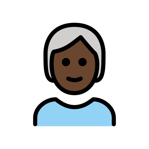 Pessoa: Pele Escura, Cabelo Branco para OpenMoji 16.0
