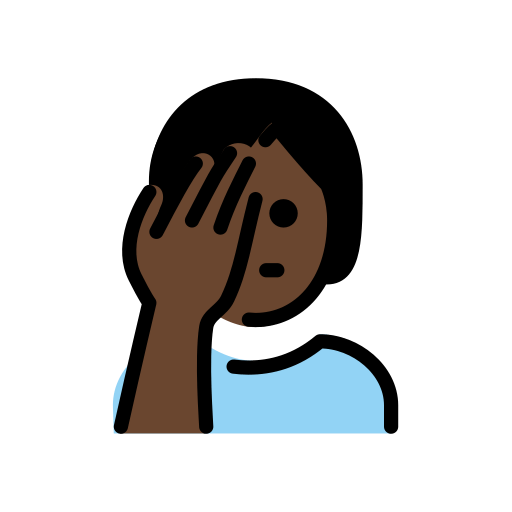 Pessoa Decepcionada: Pele Escura para OpenMoji 16.0