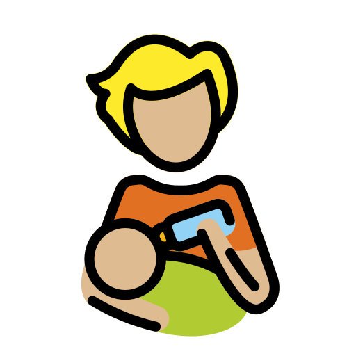 Кормящий человек: светлый тон кожи для OpenMoji 16.0