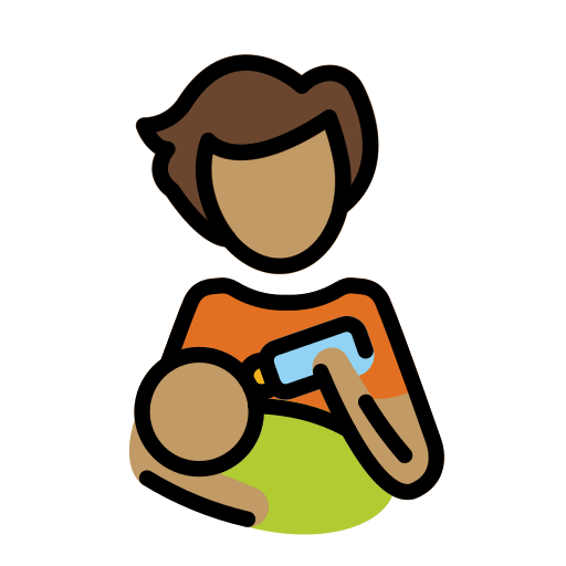 Pessoa Alimentando Bebê: Pele Morena para OpenMoji 16.0