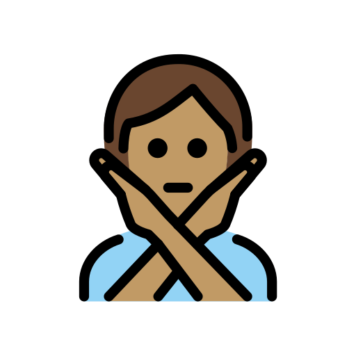 Pessoa Fazendo Gesto De “Não”: Pele Morena para OpenMoji 16.0