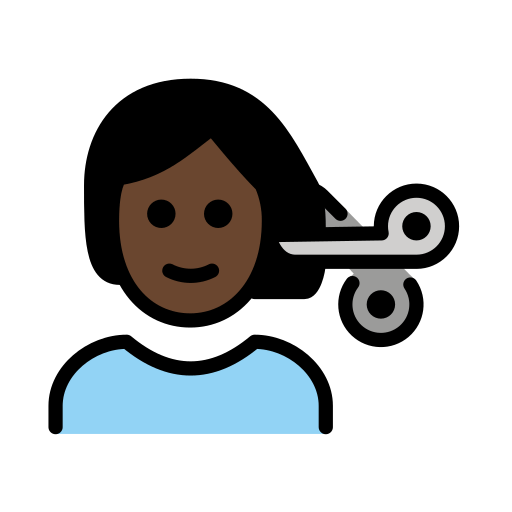 Pessoa Cortando O Cabelo: Pele Escura para OpenMoji 16.0