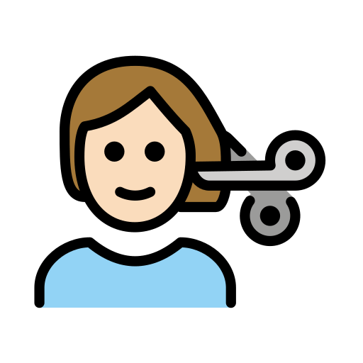 Pessoa Cortando O Cabelo: Pele Clara para OpenMoji 16.0