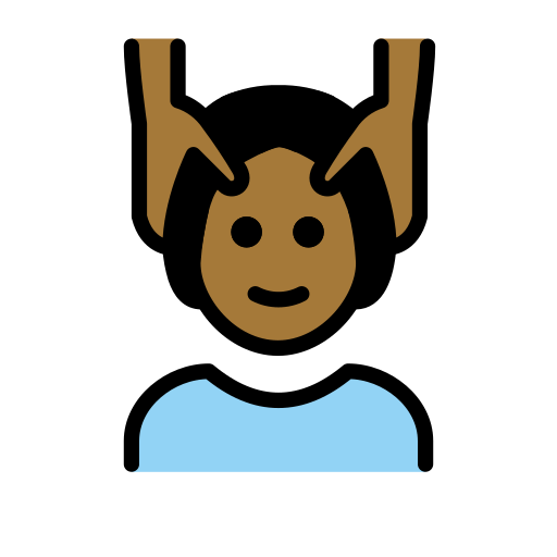 Pessoa Recebendo Massagem Facial: Pele Morena Escura para OpenMoji 16.0