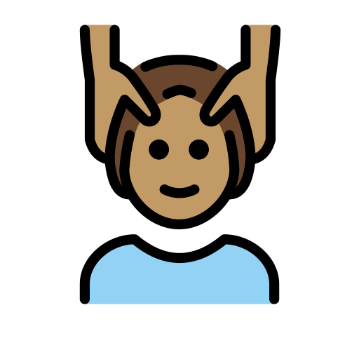 Людині масажують обличчя: середній тон шкіри для OpenMoji 16.0