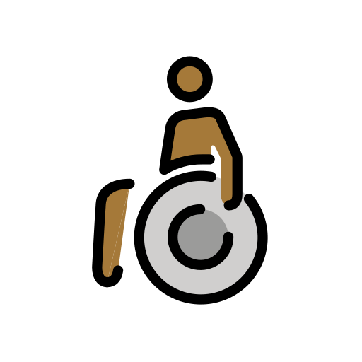 Pessoa Em Cadeira De Rodas Manual: Pele Morena Escura para OpenMoji 16.0