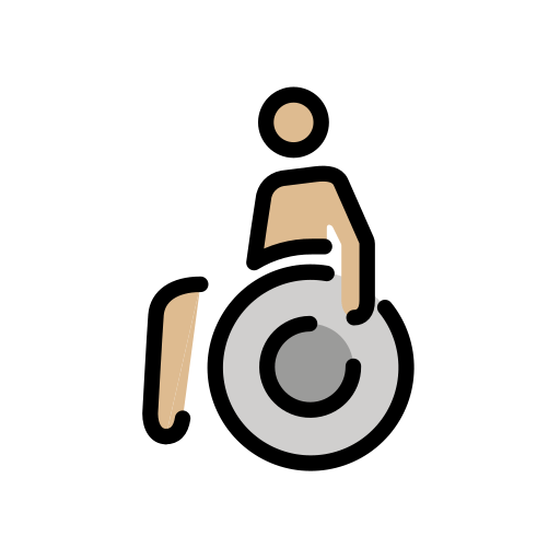 Pessoa Em Cadeira De Rodas Manual: Pele Morena Clara para OpenMoji 16.0