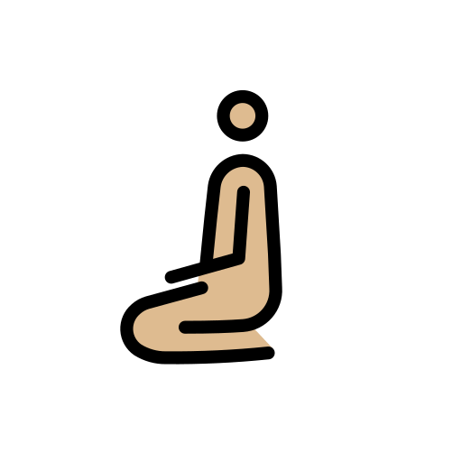 Людина на колінах: світлий тон шкіри для OpenMoji 16.0