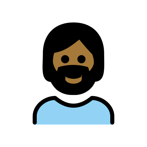 Homem: Barba: Pele Morena Escura para OpenMoji 16.0