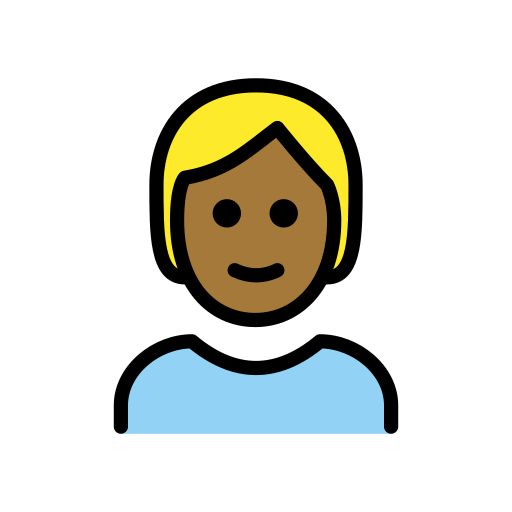 Pessoa: Cabelo Louro: Pele Morena Escura para OpenMoji 16.0