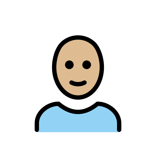 Дорослий: світлий тон шкіри без волосся для OpenMoji 16.0