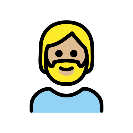 Homem: Barba: Pele Morena Clara para OpenMoji 16.0