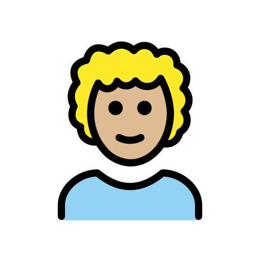 Pessoa: Pele Morena Clara, Cabelo Cacheado para OpenMoji 16.0