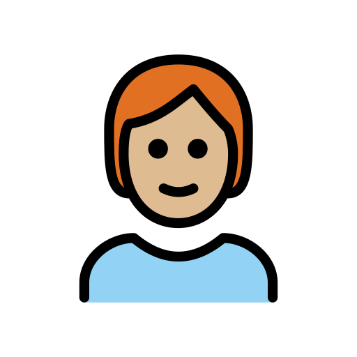 Pessoa: Pele Morena Clara, Cabelo Vermelho para OpenMoji 16.0