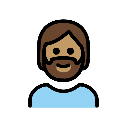Homem: Barba: Pele Morena para OpenMoji 16.0