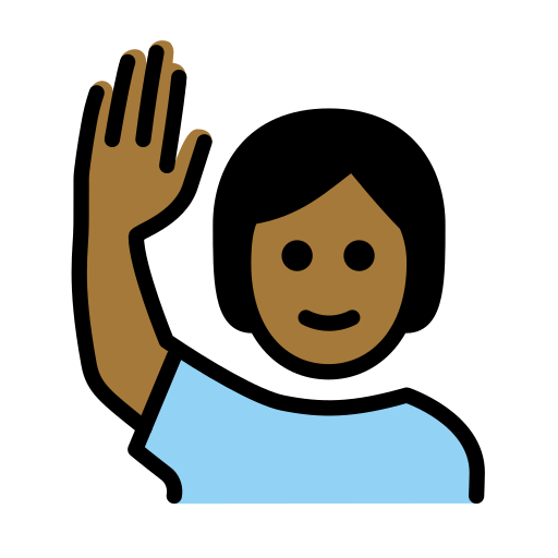 Pessoa Levantando A Mão: Pele Morena Escura para OpenMoji 16.0