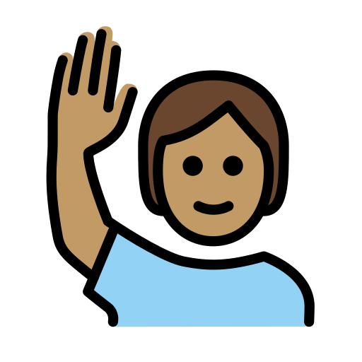 Pessoa Levantando A Mão: Pele Morena para OpenMoji 16.0
