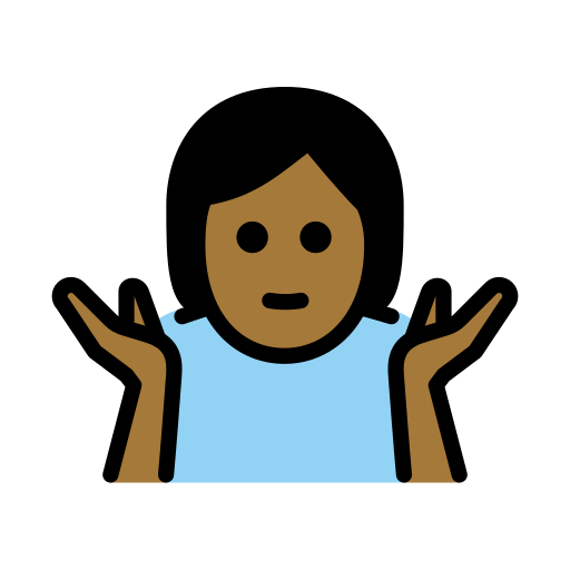 Pessoa Dando De Ombros: Pele Morena Escura para OpenMoji 16.0