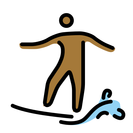 Surfista: Pele Morena Escura para OpenMoji 16.0