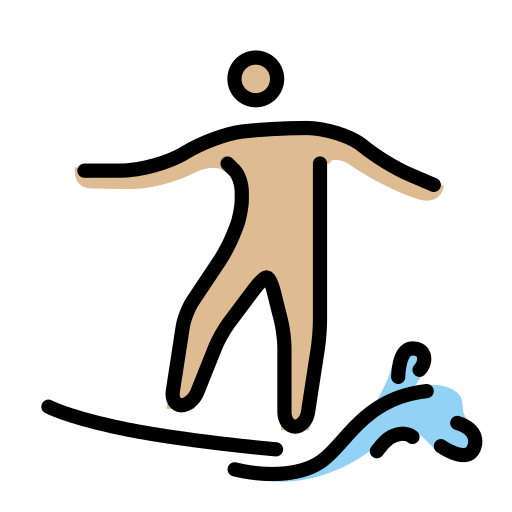 Surfista: Pele Morena Clara para OpenMoji 16.0
