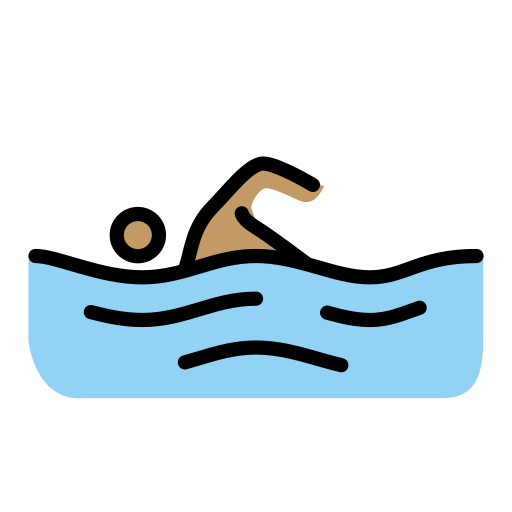 Плавання: середній тон шкіри для OpenMoji 16.0
