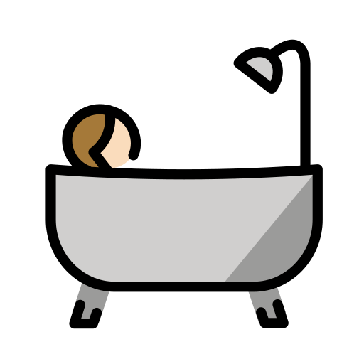 Людина у ванні: дуже світлий тон шкіри для OpenMoji 16.0