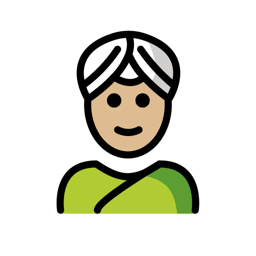 Pessoa Com Turbante: Pele Morena Clara para OpenMoji 16.0