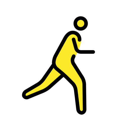 Pessoa correndo de frente para a direita para OpenMoji 16.0