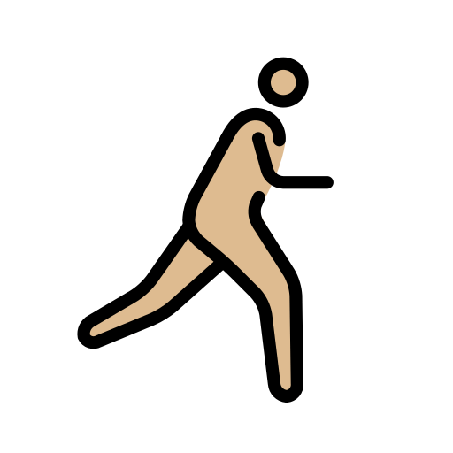 Pessoa correndo de frente para a direita: tom de pele médio-claro para OpenMoji 16.0