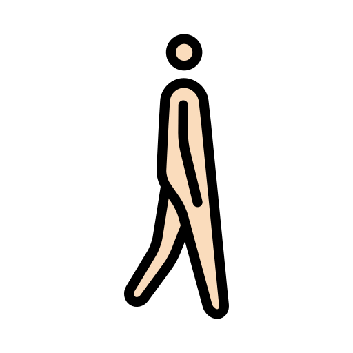 Pessoa caminhando de frente para a direita: tom de pele claro para OpenMoji 16.0