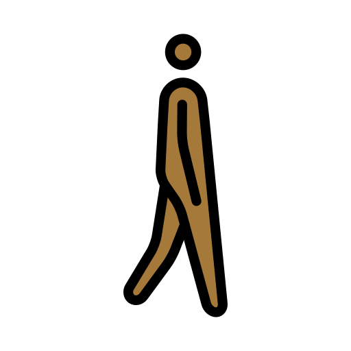 Pessoa caminhando de frente para a direita: tom de pele médio-escuro para OpenMoji 16.0