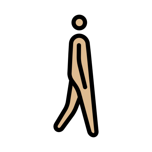 Pessoa caminhando de frente para a direita: tom de pele médio-claro para OpenMoji 16.0