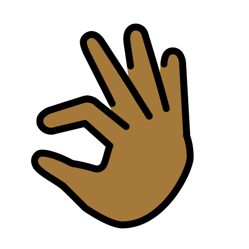 Mão Beliscando: Pele Morena Escura para OpenMoji 16.0