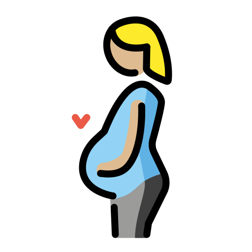 Grávida: Pele Morena Clara para OpenMoji 16.0