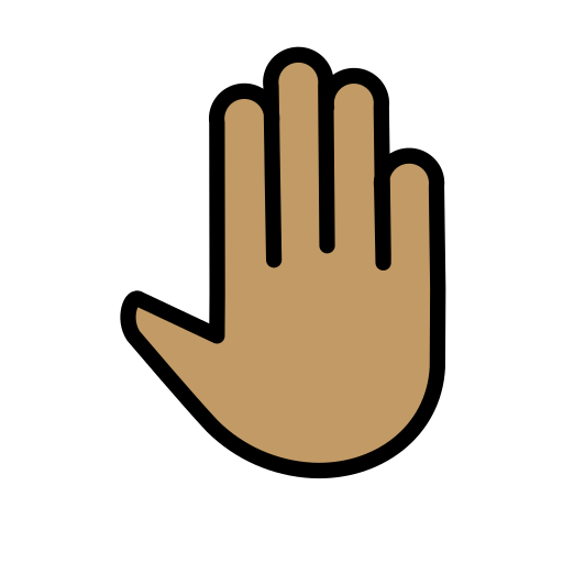 Dorso Da Mão Levantado: Pele Morena para OpenMoji 16.0