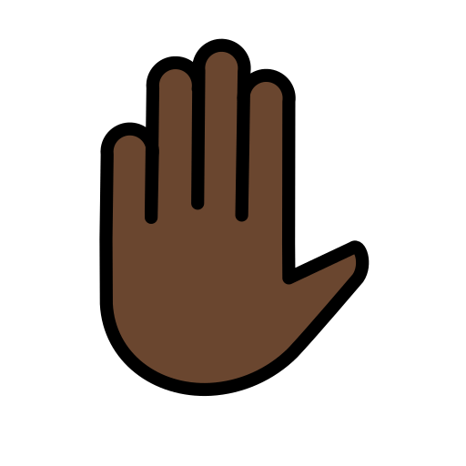 Mão Levantada: Pele Escura para OpenMoji 16.0