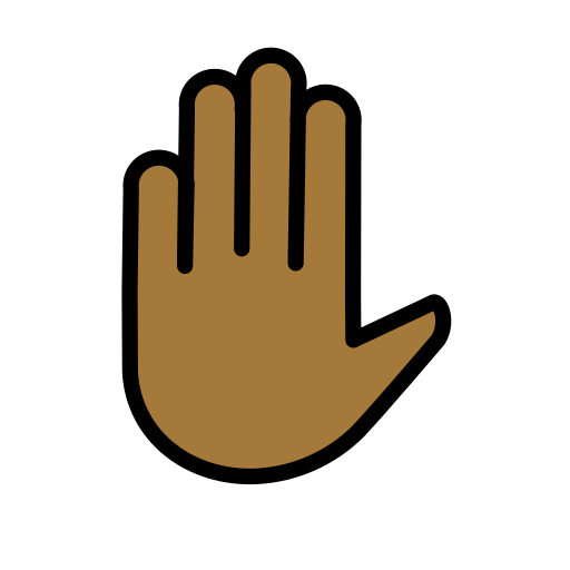Mão Levantada: Pele Morena Escura para OpenMoji 16.0