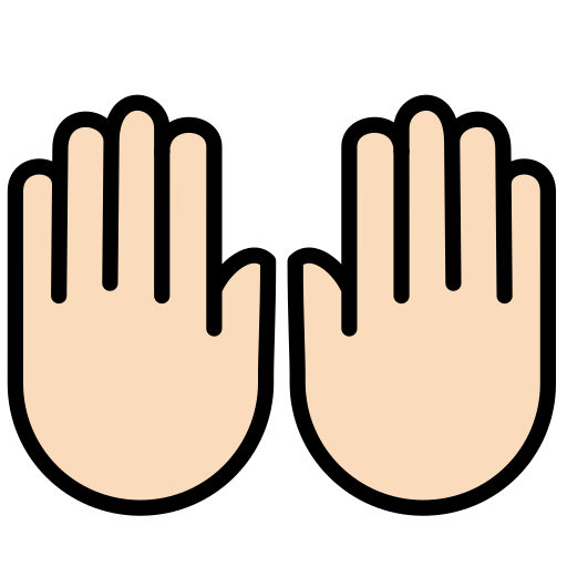 Mãos Para Cima: Pele Clara para OpenMoji 16.0