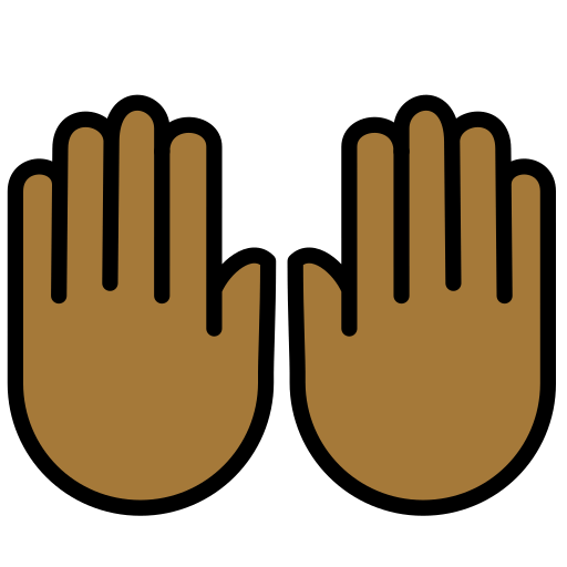 Mãos Para Cima: Pele Morena Escura para OpenMoji 16.0